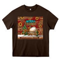 Chocolate Brown merry christmas cookies buffalo plaid Heavy Core Tee - Jasminsmagicworld