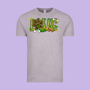 St. Patrick's Day Love Dog Paw Vintage Tee Designed By Bundleandbundleshop