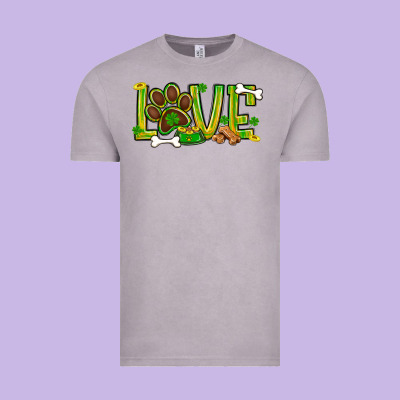 St. Patrick's Day Love Dog Paw Vintage Tee Designed By Bundleandbundleshop