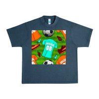 Midnight Navy soccer ball uniform and shoes seamless pattern Urban Heavy Tee - BundleAndBundleShop