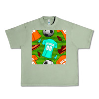 Oil Green soccer ball uniform and shoes seamless pattern Urban Heavy Tee - BundleAndBundleShop