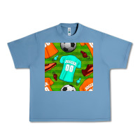Pebble Blue soccer ball uniform and shoes seamless pattern Urban Heavy Tee - BundleAndBundleShop