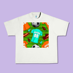 Soccer Ball Uniform And Shoes Seamless Pattern Urban Heavy Tee Designed By Bundleandbundleshop