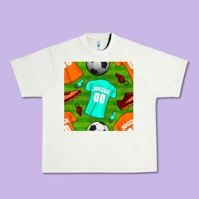 Soccer Ball Uniform And Shoes Seamless Pattern Urban Heavy Tee Designed By Bundleandbundleshop