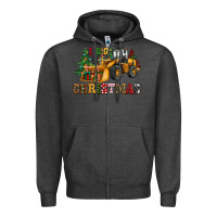 Charcoal Heather i dig christmas bulldozer Zipper Hoodie - CowGirlArtShop