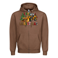 Chestnut i dig christmas bulldozer Zipper Hoodie - CowGirlArtShop