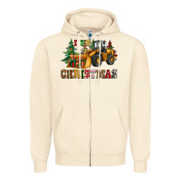 Sandshell i dig christmas bulldozer Zipper Hoodie - CowGirlArtShop