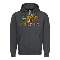 Smoke i dig christmas bulldozer Zipper Hoodie - CowGirlArtShop