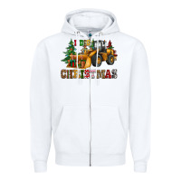 White i dig christmas bulldozer Zipper Hoodie - CowGirlArtShop