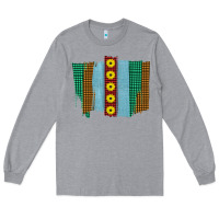 Heather Grey Western Sunflower Farm Life Brush Strokes Long Sleeve Tee - Bettercallsaul