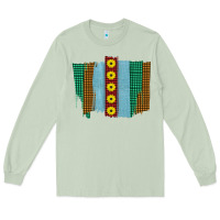 Matcha Western Sunflower Farm Life Brush Strokes Long Sleeve Tee - Bettercallsaul