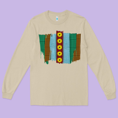 Western Sunflower Farm Life Brush Strokes Long Sleeve Tee Designed By Bettercallsaul
