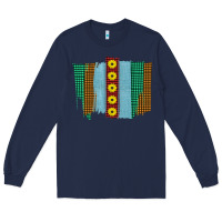 Navy Western Sunflower Farm Life Brush Strokes Long Sleeve Tee - Bettercallsaul