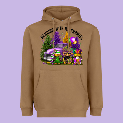 Mardi Gras Hanging With My Gnomies Heavyweight Hoodie Designed By Fadigitalartstudio