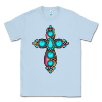 Dusty Blue gemstone cross Classic Tee - JahusDesignShop