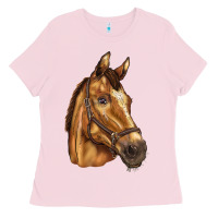 Bubblegum Pink horse Ladies Tee - BarkalooDesign