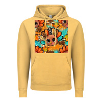 Vintage Mustard thanksgiving turkey and cone with tartan seamless pattern bbs Vintage Hoodie - BundleAndBundleShop