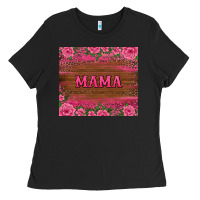 Black floral leopard mama tumbler Ladies Tee - BarkalooDesign