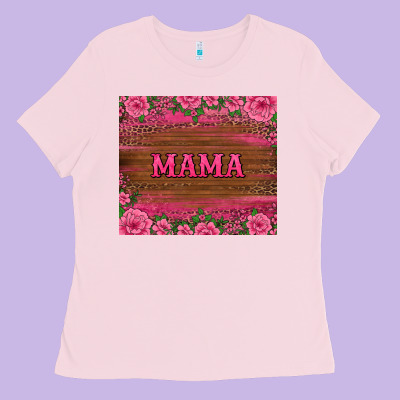 Floral Leopard Mama Tumbler Ladies Tee Designed By Barkaloodesign