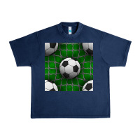 Navy soccer ball with goal nets seamless pattern Urban Heavy Tee - BundleAndBundleShop