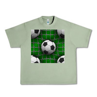 Oil Green soccer ball with goal nets seamless pattern Urban Heavy Tee - BundleAndBundleShop