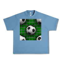 Pebble Blue soccer ball with goal nets seamless pattern Urban Heavy Tee - BundleAndBundleShop