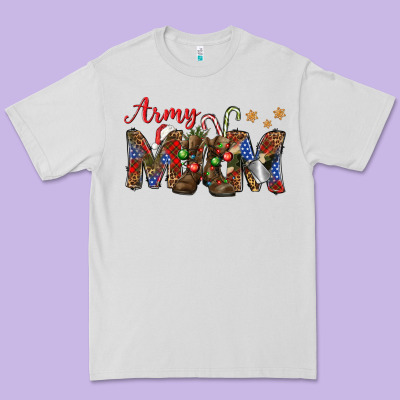 Christmas Army Mom Premium Tee Designed By Nancycooperartshop