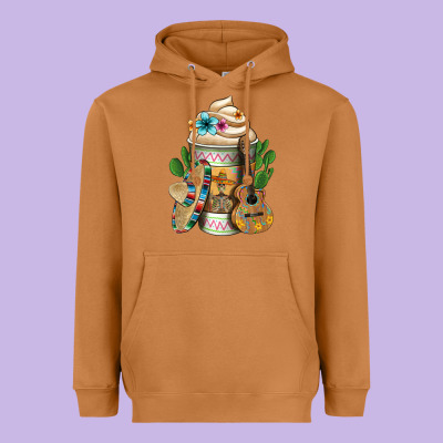 Mexican Hot Coffee Cup Heavyweight Hoodie Designed By Fadigitalartstudio