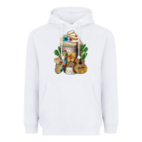 White Mexican Hot Coffee Cup Heavyweight Hoodie - FaDigitalArtStudio