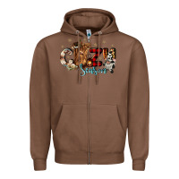 Chestnut cozy season Zipper Hoodie - CowGirlArtShop