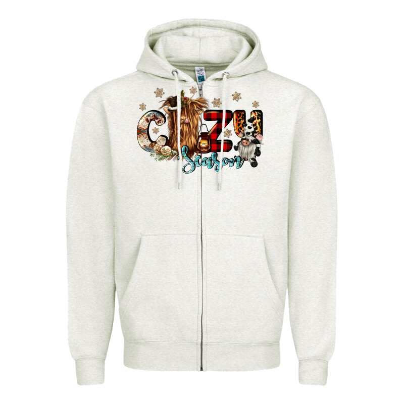 Cozy Season Zipper Hoodie by CowGirlArtShop | Teevron