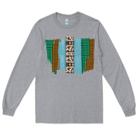 Heather Grey Western Farm Life Cowhide Brush Strokes Long Sleeve Tee - Bettercallsaul