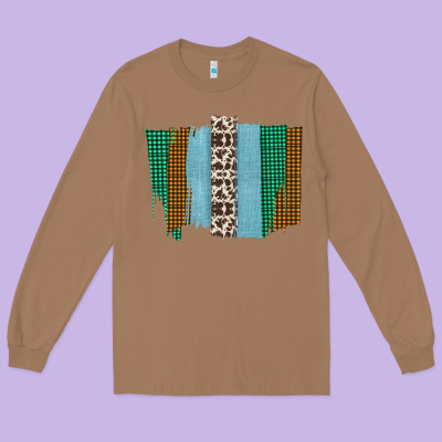 Western Farm Life Cowhide Brush Strokes Long Sleeve Tee Designed By Bettercallsaul