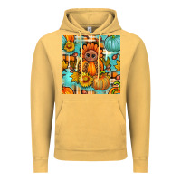 Vintage Mustard thanksgiving turkey with tartan seamless pattern bbs Vintage Hoodie - BundleAndBundleShop