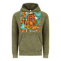 Vintage Olive thanksgiving turkey with tartan seamless pattern bbs Vintage Hoodie - BundleAndBundleShop