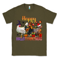 Army Green Happy Hallothanksmas Chick Classic Tee - BundleAndBundleShop