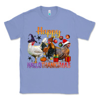 Colony Blue Happy Hallothanksmas Chick Classic Tee - BundleAndBundleShop
