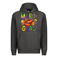 Charcoal Heather mardi gras crawfish olivia Premium Hoodie - OliviaCreatesArt