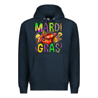 Navy mardi gras crawfish olivia Premium Hoodie - OliviaCreatesArt