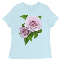 Baby Blue Silver Lining Rose Ladies Tee - LillyAllenDesigns