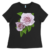 Black Silver Lining Rose Ladies Tee - LillyAllenDesigns