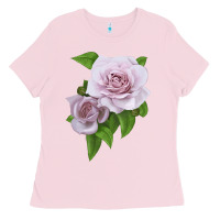 Bubblegum Pink Silver Lining Rose Ladies Tee - LillyAllenDesigns