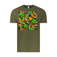Vintage Olive St. Patricks rainbow seamless Vintage Tee - BundleAndBundleShop