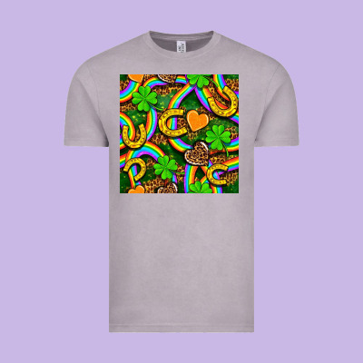 St. Patricks Rainbow Seamless Vintage Tee Designed By Bundleandbundleshop