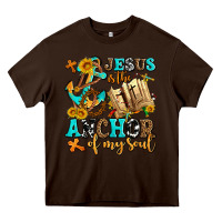 Chocolate Brown jesus is the anchor of my soul Heavy Core Tee - AdoDesignShop