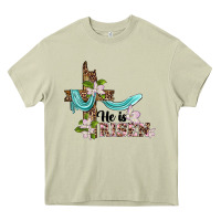 He Is Risen Cross Heavy Core Tee | Teevron