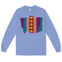 Colony Blue Western Farm Life Sunflower Brush Strokes Long Sleeve Tee - Bettercallsaul