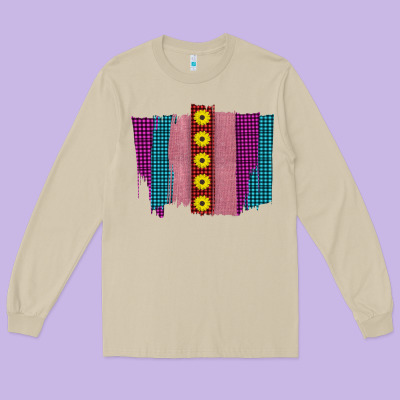 Western Farm Life Sunflower Brush Strokes Long Sleeve Tee Designed By Bettercallsaul