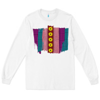 White Western Farm Life Sunflower Brush Strokes Long Sleeve Tee - Bettercallsaul