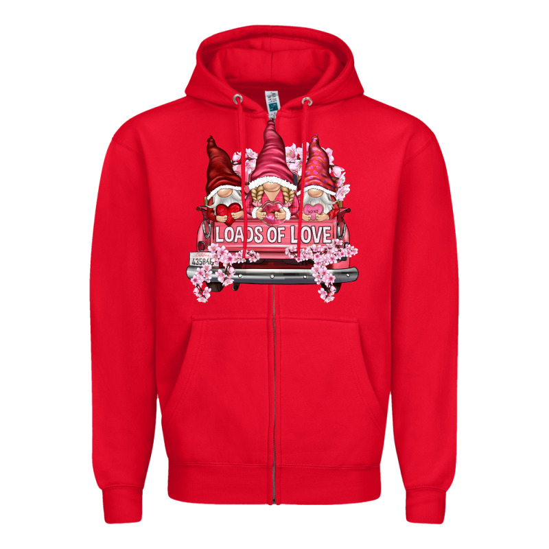 Loads Of Love With Flowers Valentine's Day Zipper Hoodie by HowdyJamesFarm | Teevron